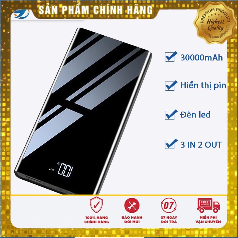 Pin Sạc Dự Phòng 30000mAh 3M mini nhỏ gọn tiện nghi cầm theo sạc nhanh thích hợp dùng iPhone XiaoMi |TuanBoutique
