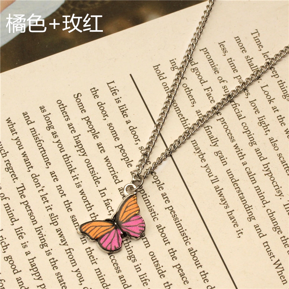 1 vòng cổ Mặt Bươm Bướm Nhiều Màu Phong Cách Cổ Điển