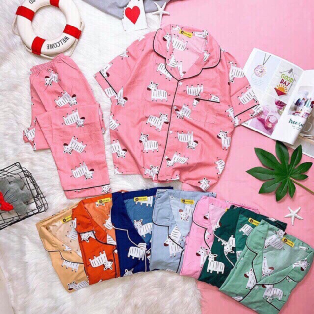 Bộ pijama áo cộc quần lửng siêu cute