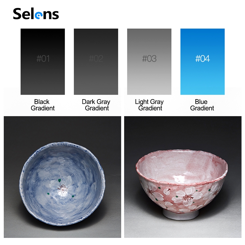 Tấm phông nền chụp ảnh SELENS màu sắc gradient kích thước 50x82cm tiện lợi