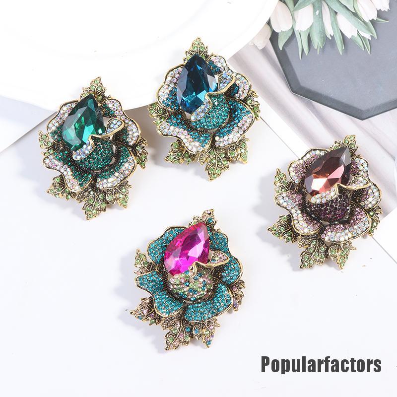 Trâm Cài Áo Hình Hoa Đính Đá Sang Trọng Cho Nữ