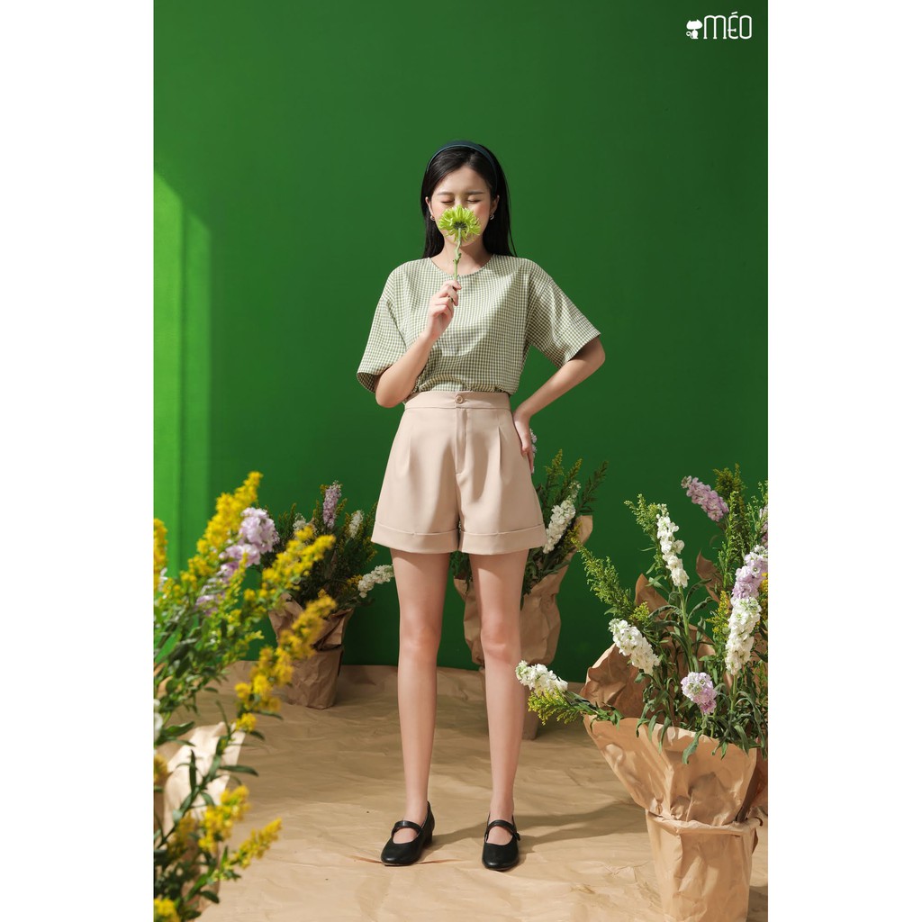 Quần shorts ống suông rộng gập gấu Hafwen Méo Shop | BigBuy360 - bigbuy360.vn