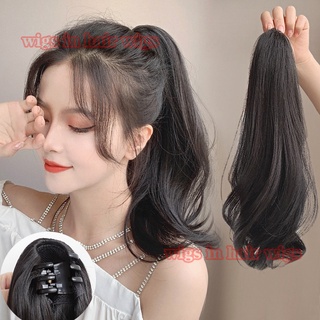 Tóc giả Wigsin kiểu dáng đuôi ngựa xoăn nhẹ bằng sợi tổng hợp kèm kẹp dành cho nữ