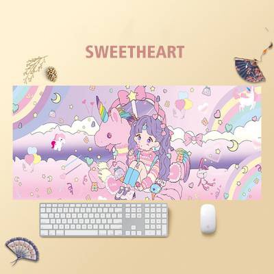 Tấm Lót Chuột Và Bàn Phím Máy Tính Màu Hồng Chống Trượt 700x300 X 2mm