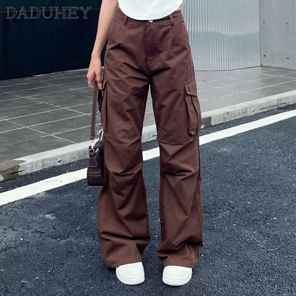 Quần túi hộp DaDuHey ống suông rộng hợp thời trang mùa thu 2022 mới cho nam và nữ
