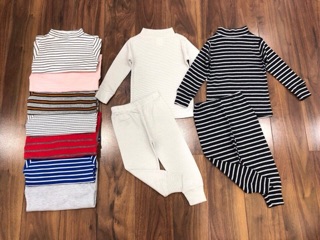 Bộ cotton cổ 3 phân