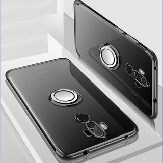 For Huawei Mate 9 Ring Stand Soft Plating Clear TPU Cover