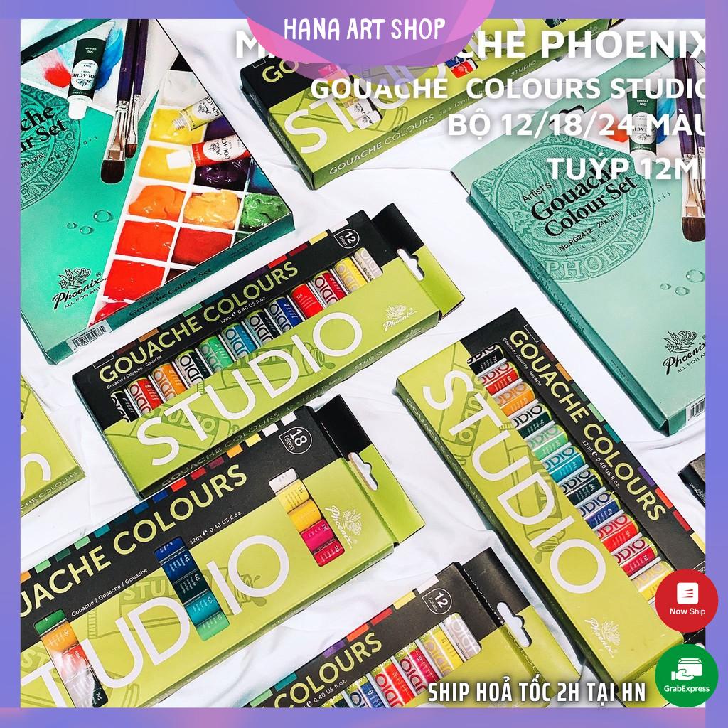 Màu Gouache Phoenix - Gouache Colours studio Bộ 12/18/24 màu - Tuýp 12ml