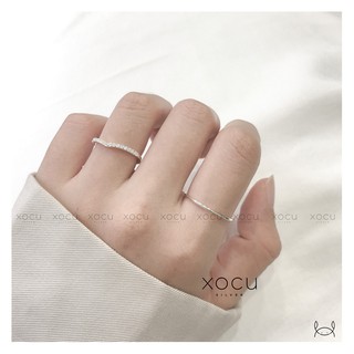 Nhẫn Bạc, Đính Đá Trơn Chữ V, Xocu