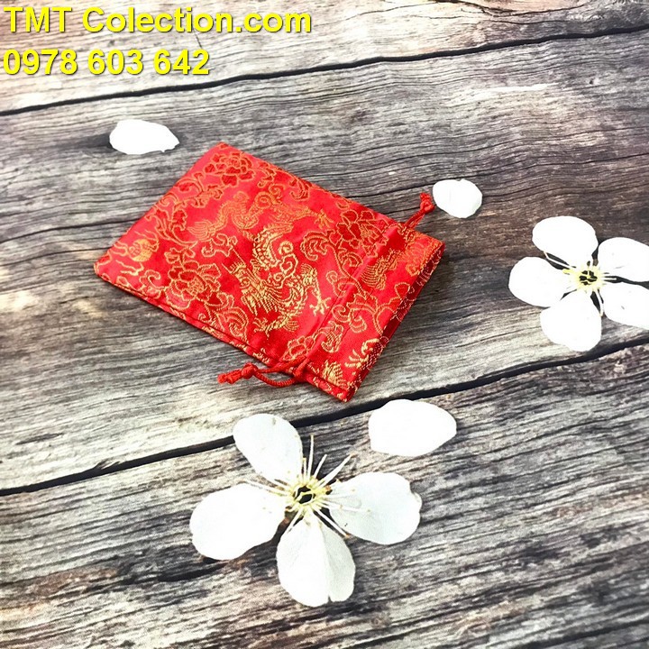 Túi gấm long phụng size 10x13cm, Có thể đựng vòng tay, trang sức, đồng xu may mắn-TMT Collection - SP000253