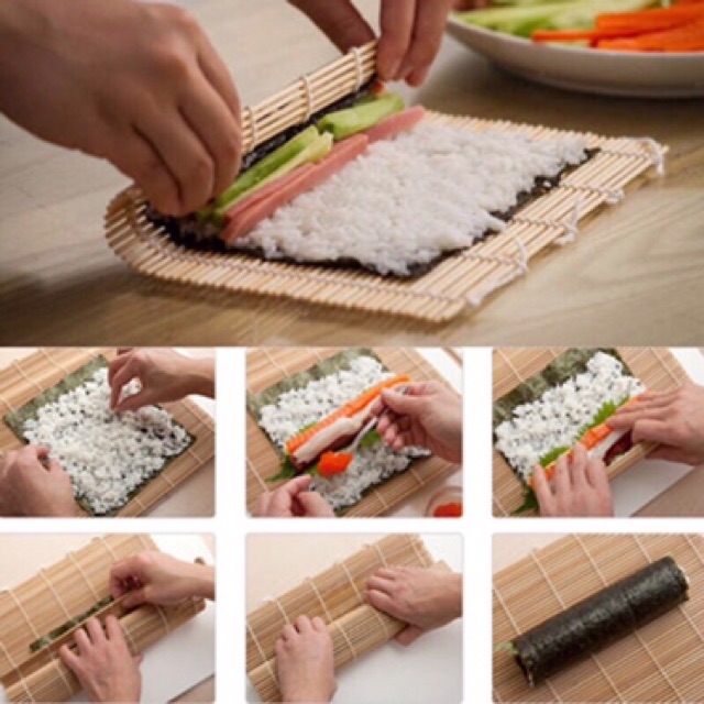 Mành Tre Làm Cơm Cuộn Kimpap,Sushi A628 Kích Thước 24*24.5cm An Toàn Dễ Sử Dụng