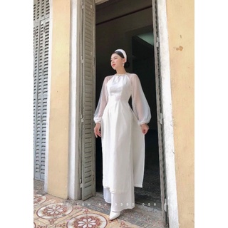 Áo dài nữ 4 tà trắng siêu xinh.