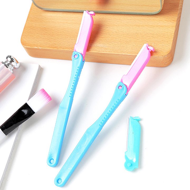Dao Tỉa Chân Mày - Dụng cụ tạo hình chân mày đẹp AILINE Vỉ 2 Lưỡi Sắc Bén Gấp Gọn 00080