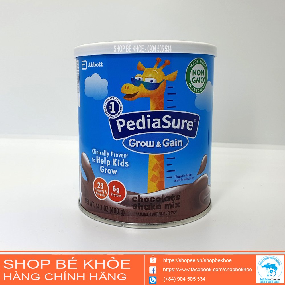 Sữa Pediasure Grow and Gain Chocolate - Sữa Pediausre cho bé thấp còi, biếng ăn
