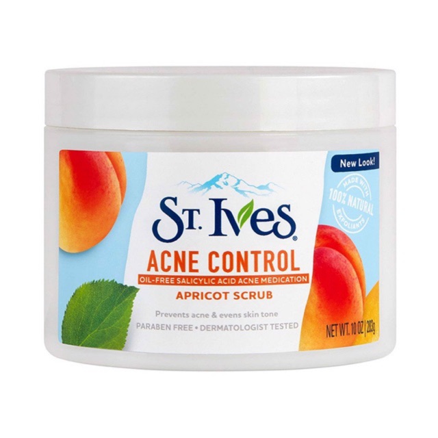 Tẩy tế bào chết mơ cho da mụn St.Ives Acne Control Apricot Scrub 283g (mẫu mới) | BigBuy360 - bigbuy360.vn