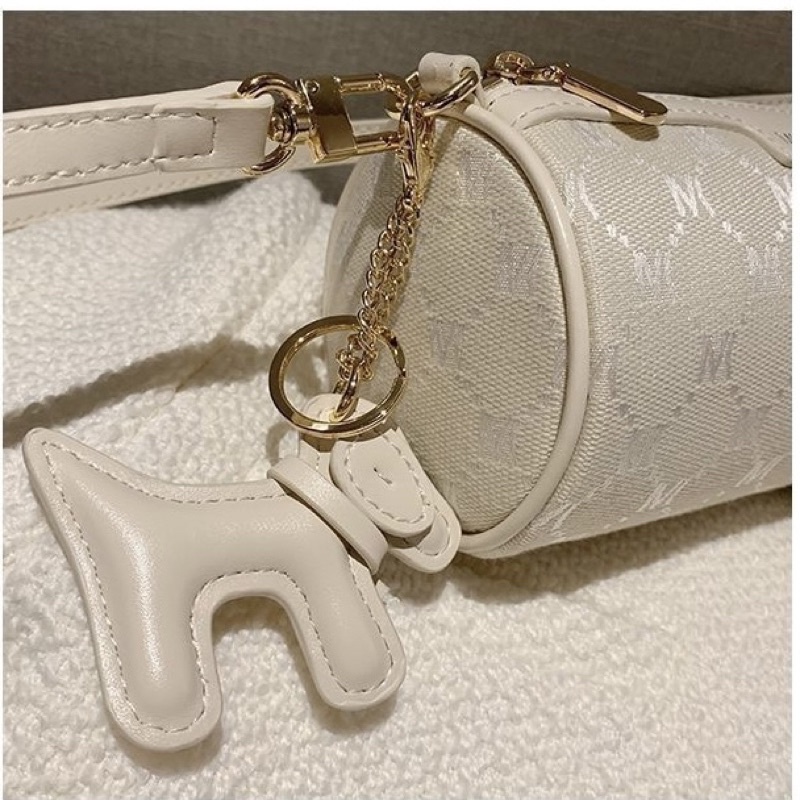 SẴN Túi Kẹp Nách Hình Trụ Màu Trắng Hai Dây Đeo Bản Đẹp