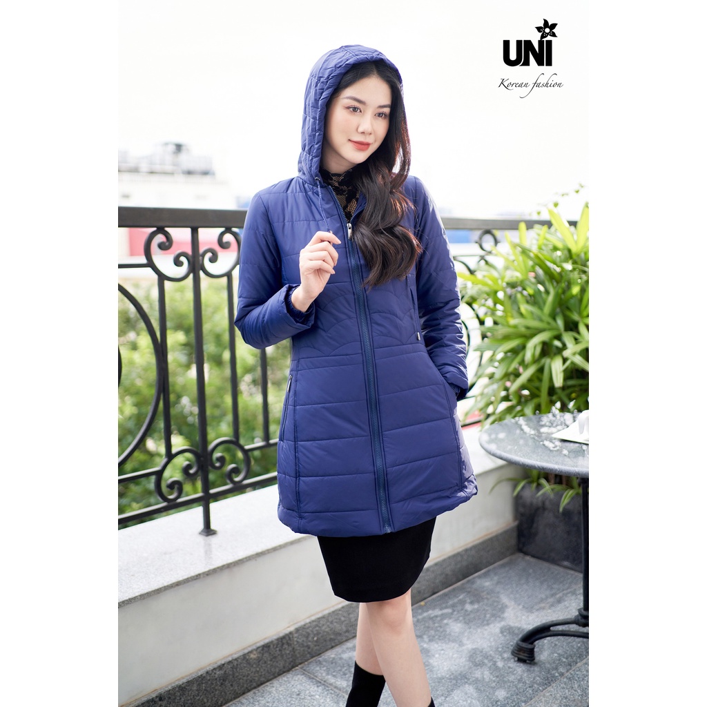 Áo Phao Nữ UNIVTH Dáng Dài Trần Bông Ngang Cao Cấp 2AP506