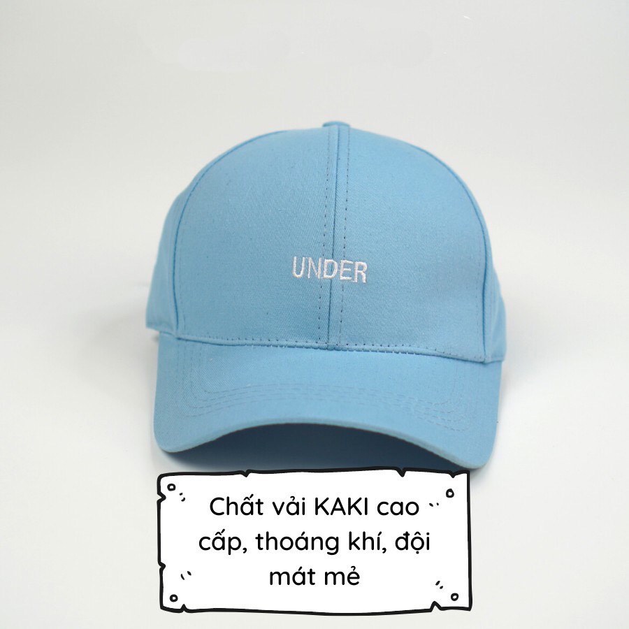 Nón kết Mũ lưỡi trai thêu hình chữ UNDER chất kaki cao cấp form unisex nam nữ