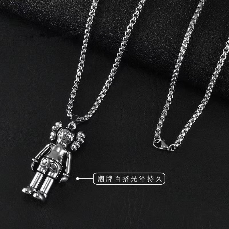 Dây chuyền làm từ thép titan mặt hình người phong cách hip hop thời trang cá tính