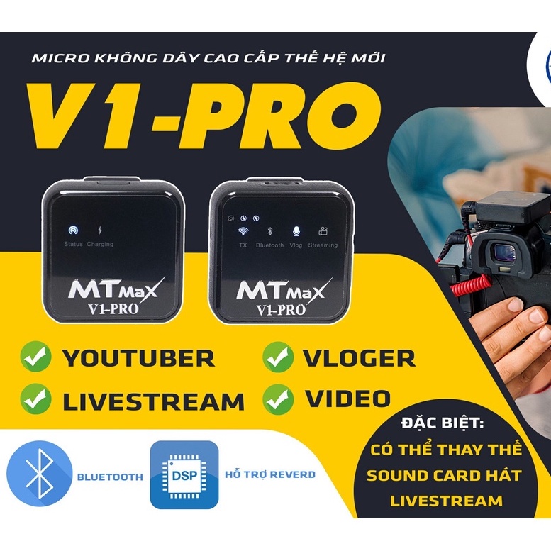 Micro thu âm cài áo Zansong V16 / MTMax V1-Pro / SK-780 / Hoco S31 không dây, sóng UHF - cho Điện Thoại, Máy Ảnh, Laptop