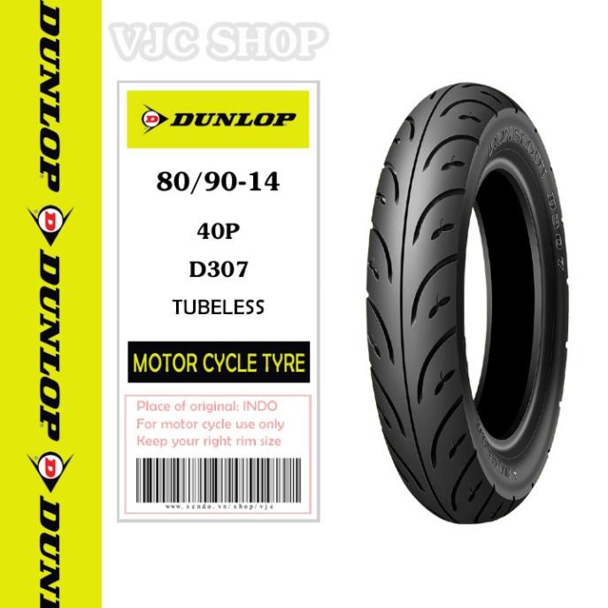 Lốp  Airblade 125 trước 80/90-14 TL + sau 90/90-14 TL Dunlop D307 chính hãng _ Lốp Trung Thành