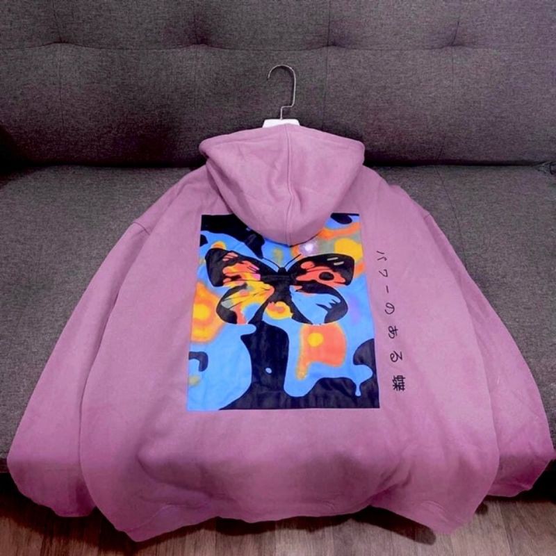 [NHẬP MÃ #PHUCPCPMR GIẢM 15K ĐƠN TỚI THIỂU 100K] ÁO KHOÁC NỈ NGOẠI IN CON BƯỚM