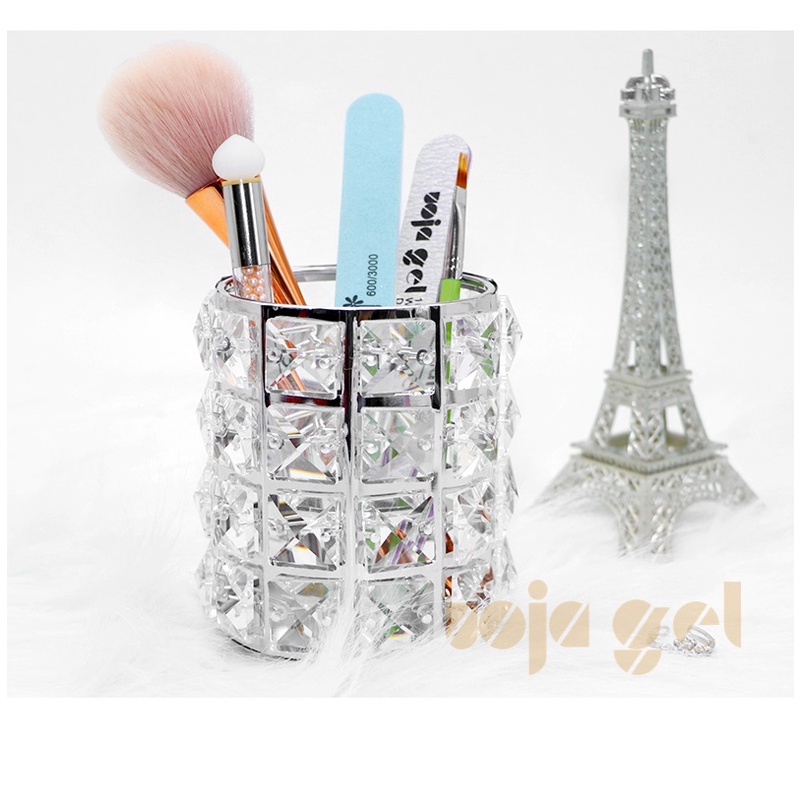 Cốc pha lê đựng cọ, dụng cụ làm nail, cọ make up