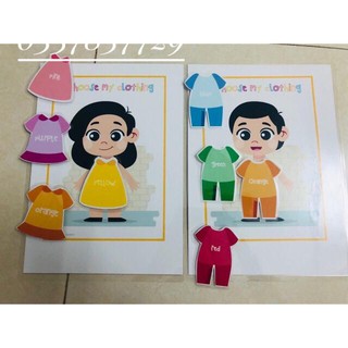 Học liệu cho bé: Matching màu sắc-Thay quần áo cho bé