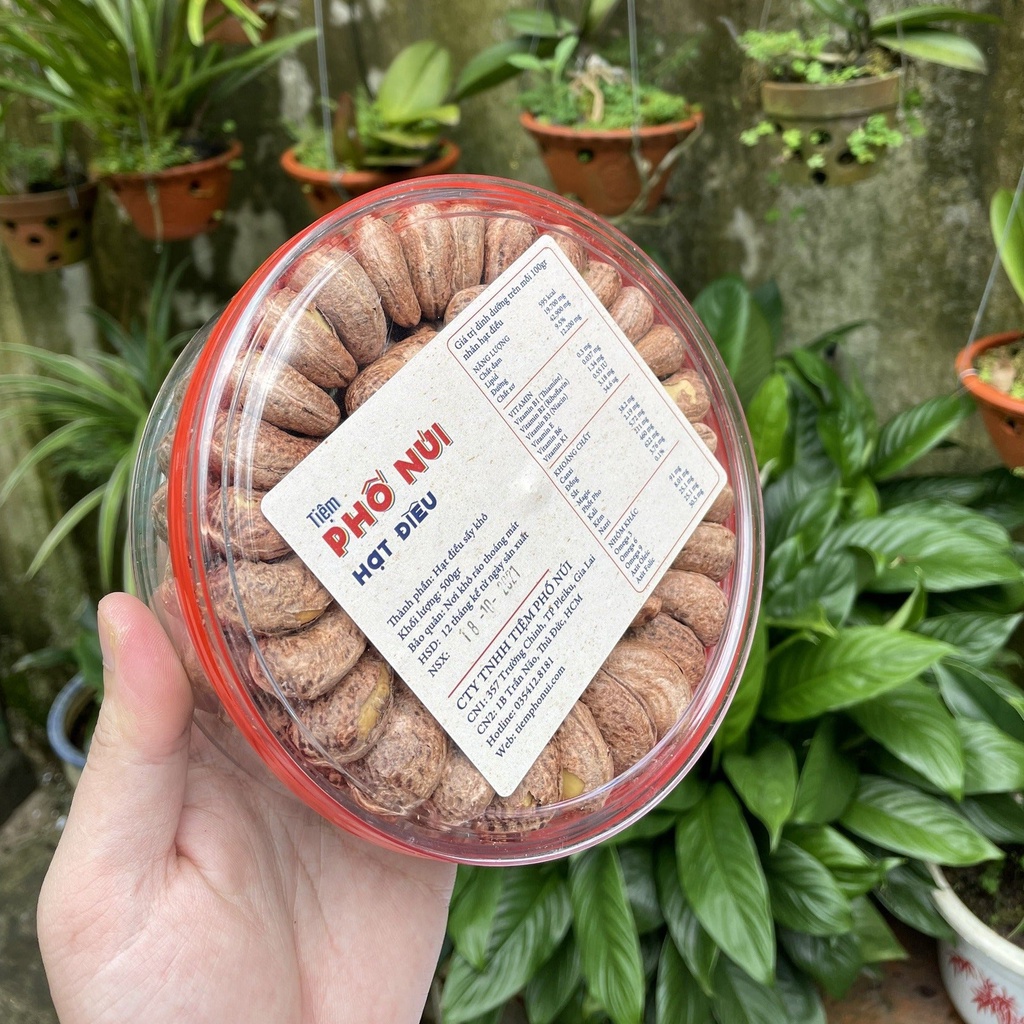 Hạt Điều Rang Muối Vỏ Lụa (Điều A Cồ) Tiệm Phố Núi 500g, Hạt Ngũ Cốc Dinh Dưỡng Cho Bà Bầu, Cho Bé