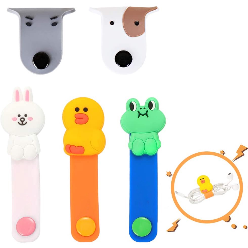 Dây khóa quấn dây cáp sạc điện thoại di động kiểu hoạt hình dễ thương