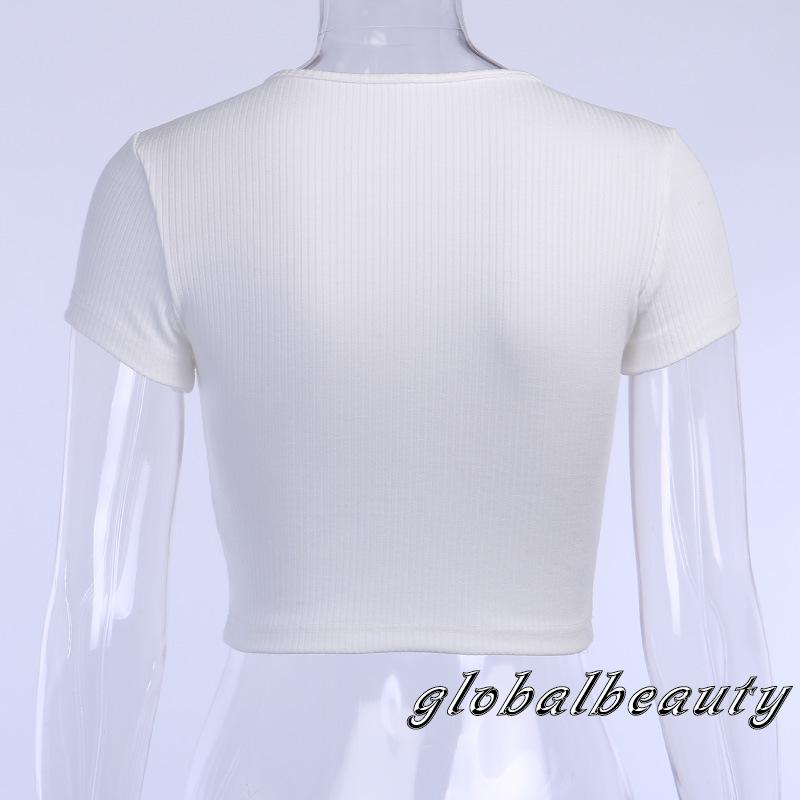 Áo croptop ngắn tay in hoạ tiết thiên thần xinh xắn dành cho nữ