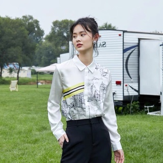 Áo sơ mi lụa hoạ tiết Vero Moda