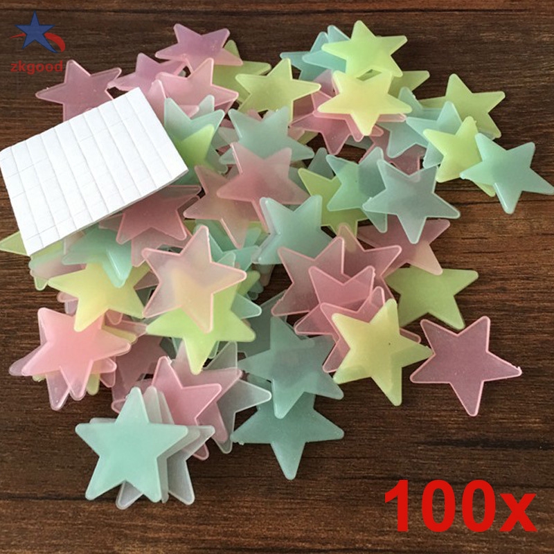 Set 100 Ngôi Sao Dạ Quang Dán Tường Trang Trí Độc Đáo
