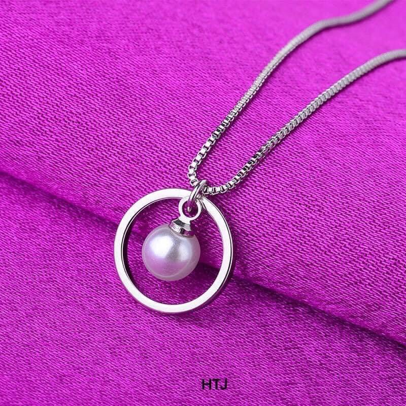 Dây chuyền nữ bạc gắn hạt ngọc nhỏ xinh / Vòng cổ bạc bibi silver