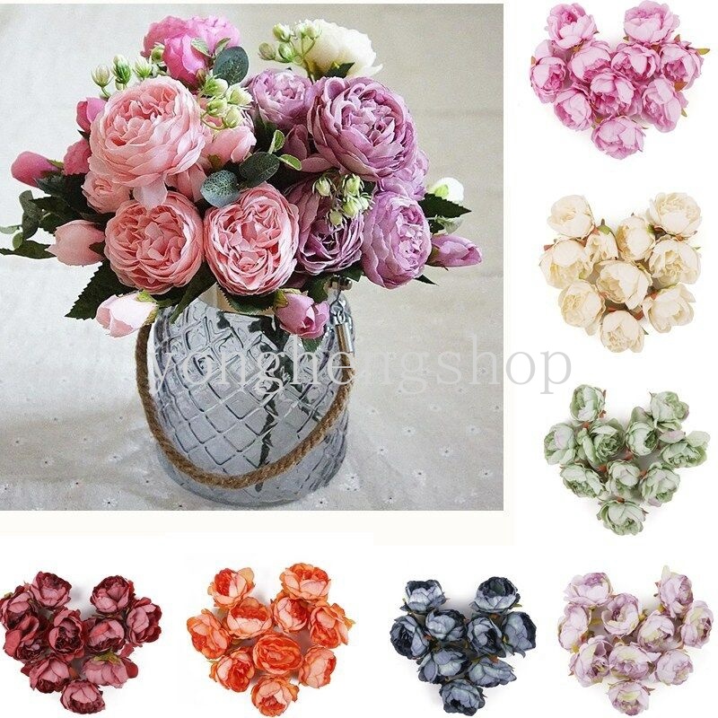 Set 10 hoa mẫu đơn giả trang trí đa năng
