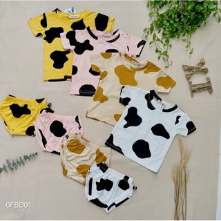 Bộ cộc tay cho bé trai bé gái BÒ SỮA [Cực Hot] Đồ bé trai gái quần áo trẻ em thun lạnh BÒ SỮA BỘ CHIP Minky Mom rẻ
