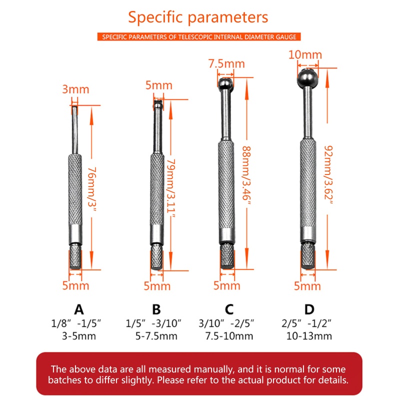 Bộ Đồng Hồ Đo Lỗ Nhỏ 3-13mm 1 8 inch - 1 2 inch Chuyên Dụng