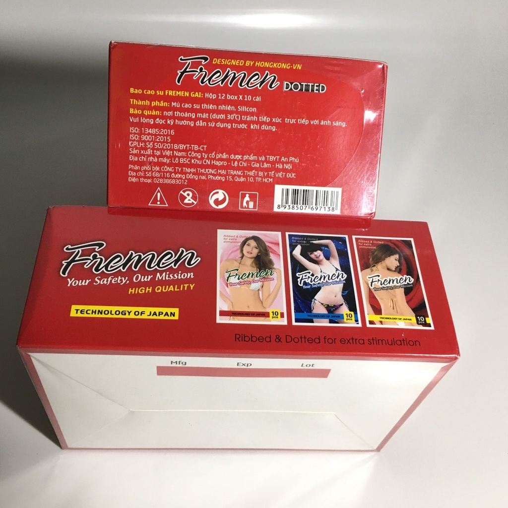 Bao cao su gia đình Freemen có gai nổi công nghệ Nhật Bản - Hộp 10 cái