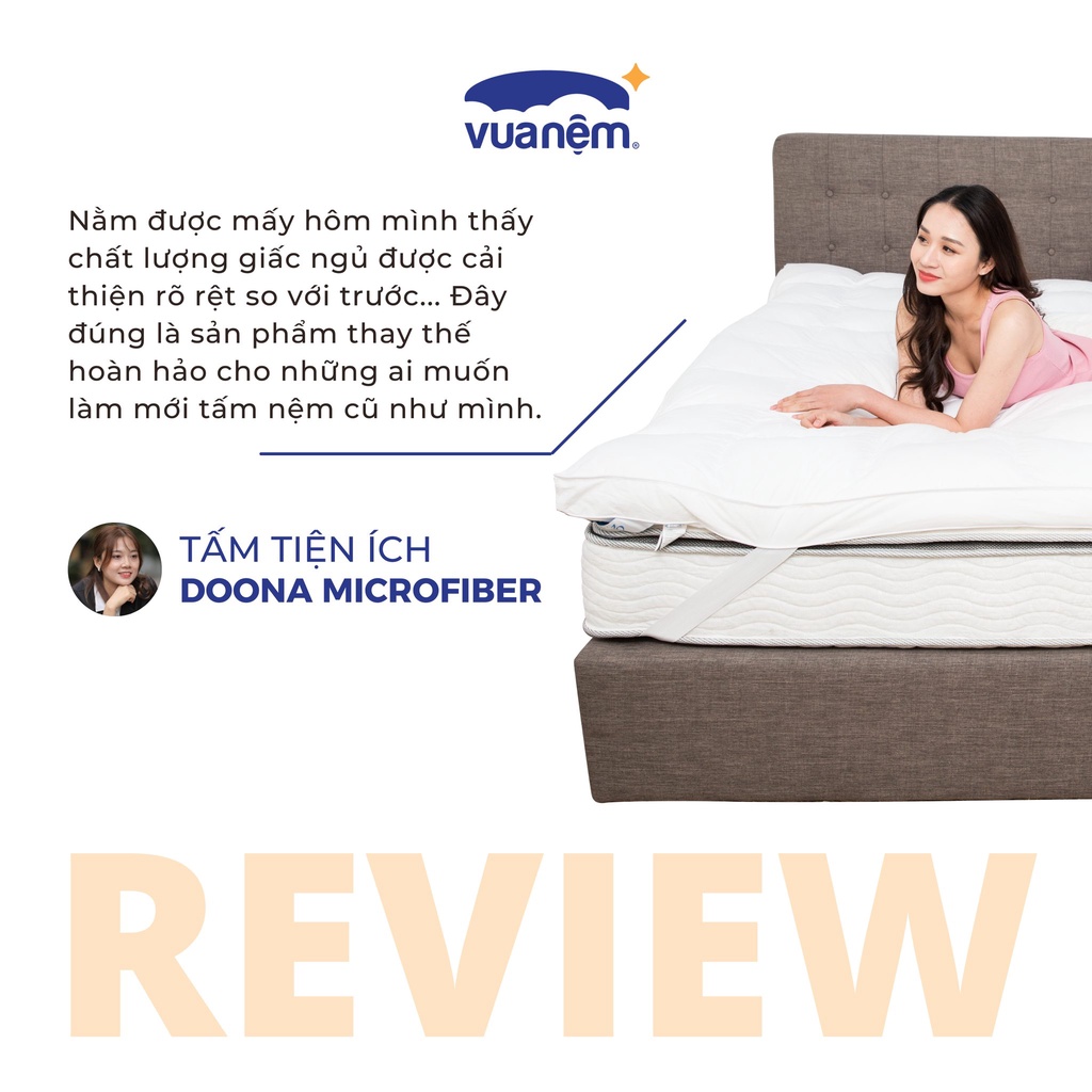 Tấm lót bảo vệ nệm Microfiber Doona làm mềm nệm đủ kích thước bảo hành chính hãng bởi Vua Nệm