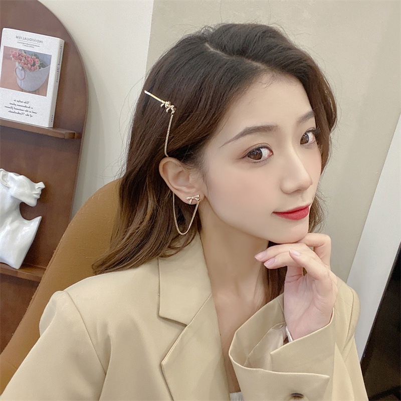 Bông Tai Hình Nơ Dây Xích Đa Năng Mới