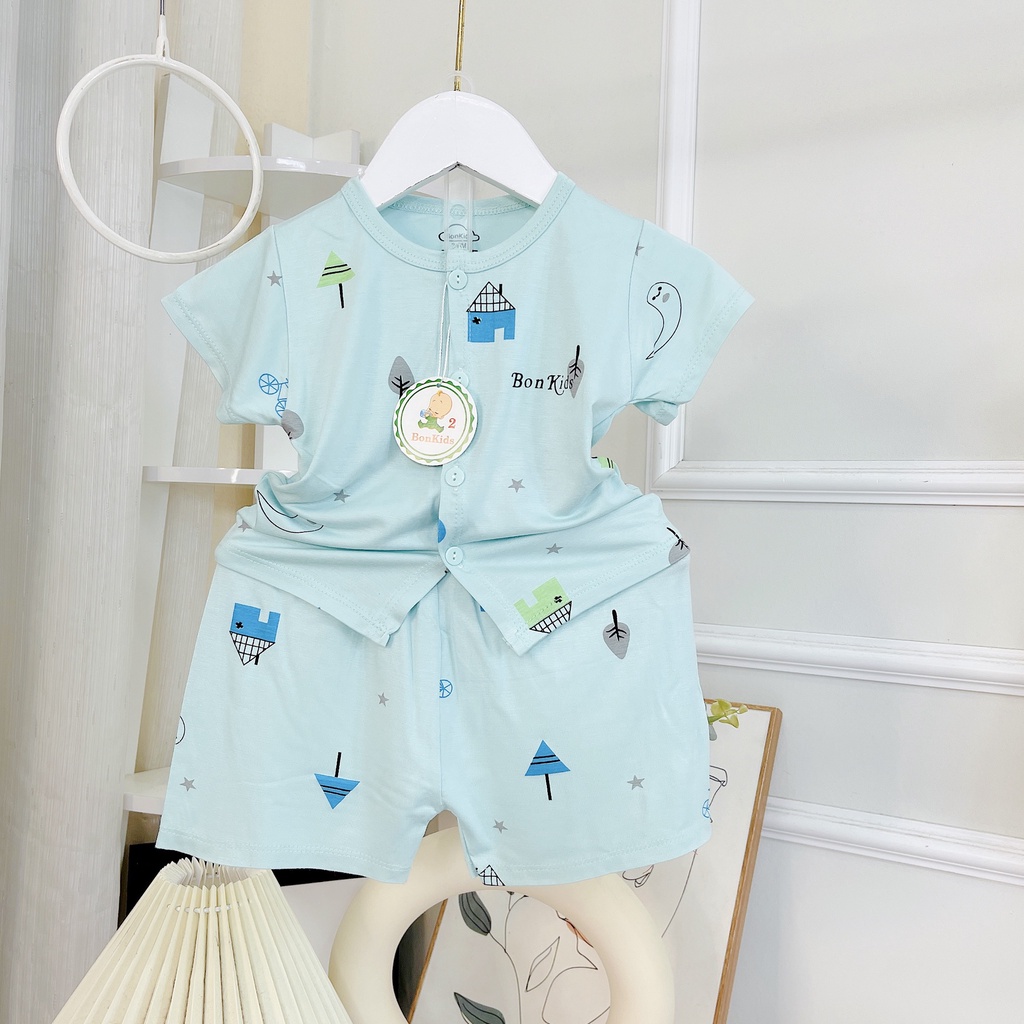 Bộ cộc tay vải thun lạnh cao cấp cho bé sơ sinh 3-11kg, cài cúc giữa tiện lợi, siêu mềm mát, thấm hút mồ hôi - BO89