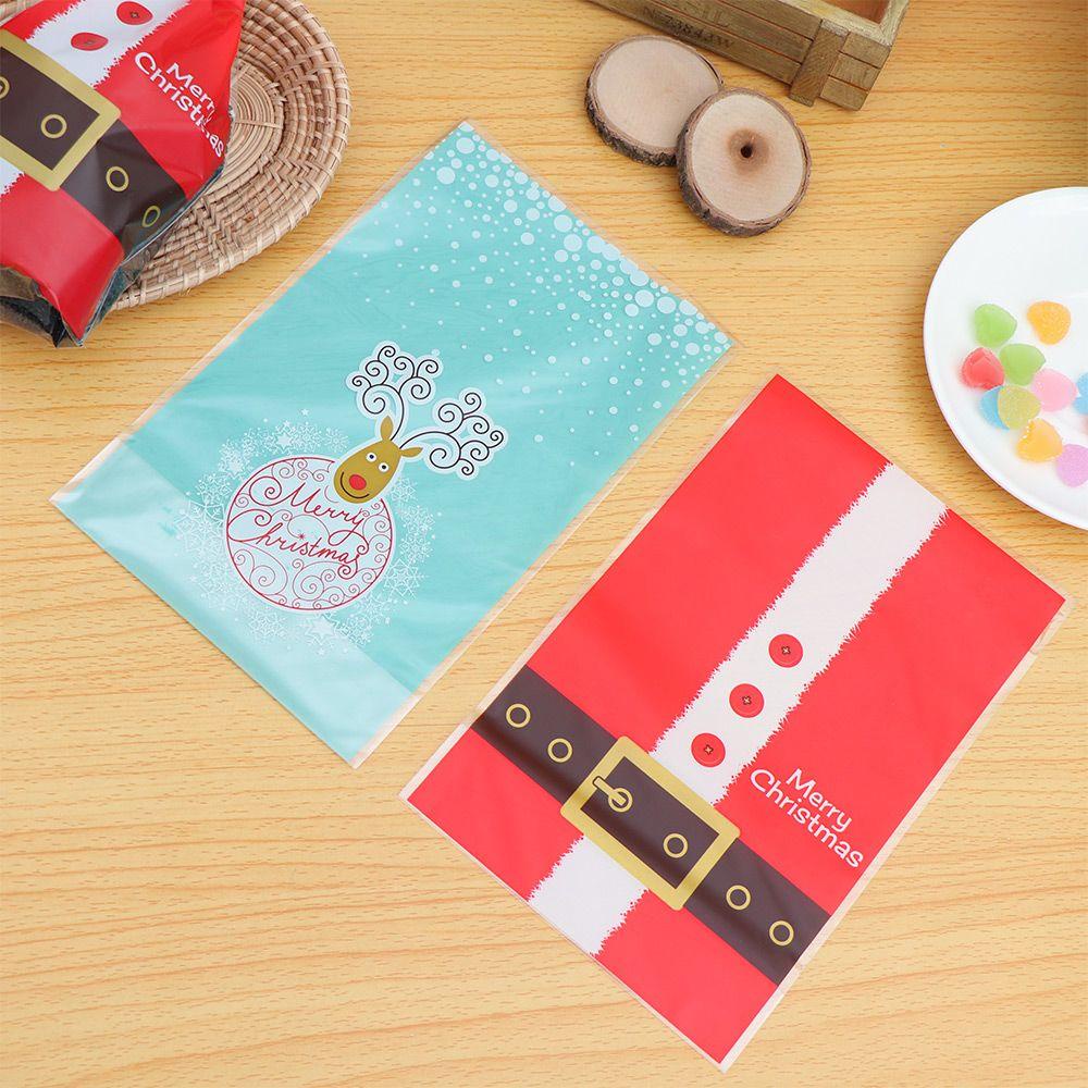 MUVAKO Set 50 Túi Nhựa Đựng Bánh Kẹo Giáng Sinh Năm Mới Cho Bé