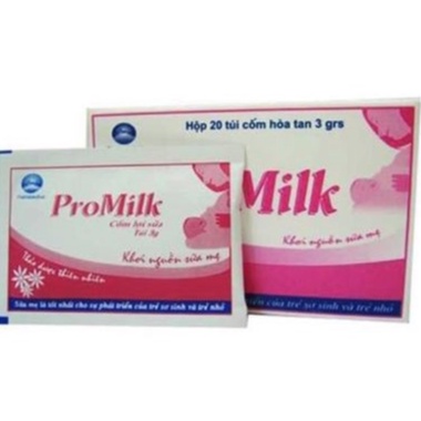 Cốm lợi sữa Promilk từ thảo dược - tăng tiết sữa cho mẹ sau sinh - Hộp 20 gói cho mẹ ít sữa, sữa loãng {xả lỗ}