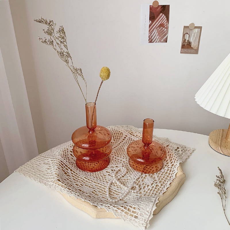 Giá Đỡ Nến Đa Năng Bằng Thủy Tinh Phong Cách Retro Sáng Tạo