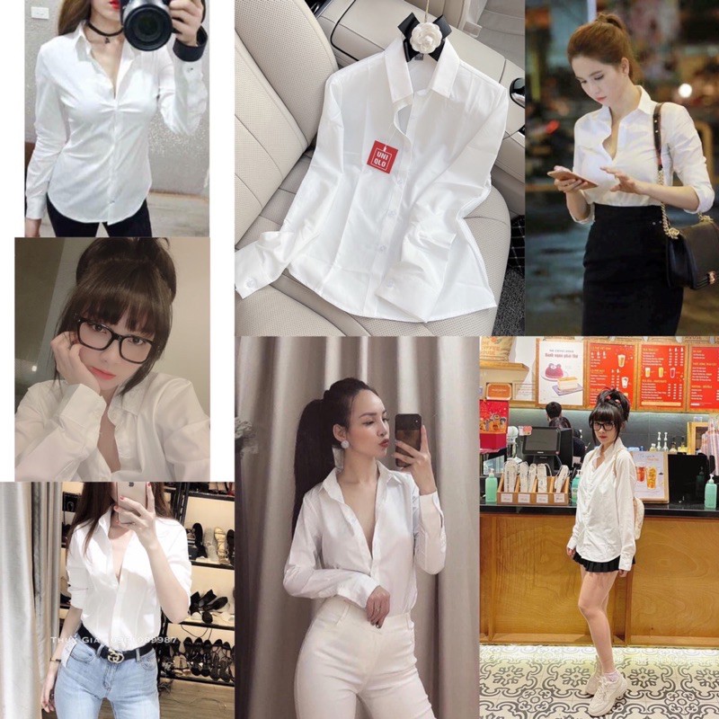 Áo Sơ Mi Trắng Dài Tay (hình thật)