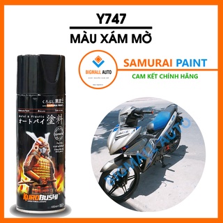 Sơn Samurai màu xám mờ Y747 - chai sơn xịt chuyên dụng dành cho sơn xe máy, ô tô , đồ dùng , dụng cụ
