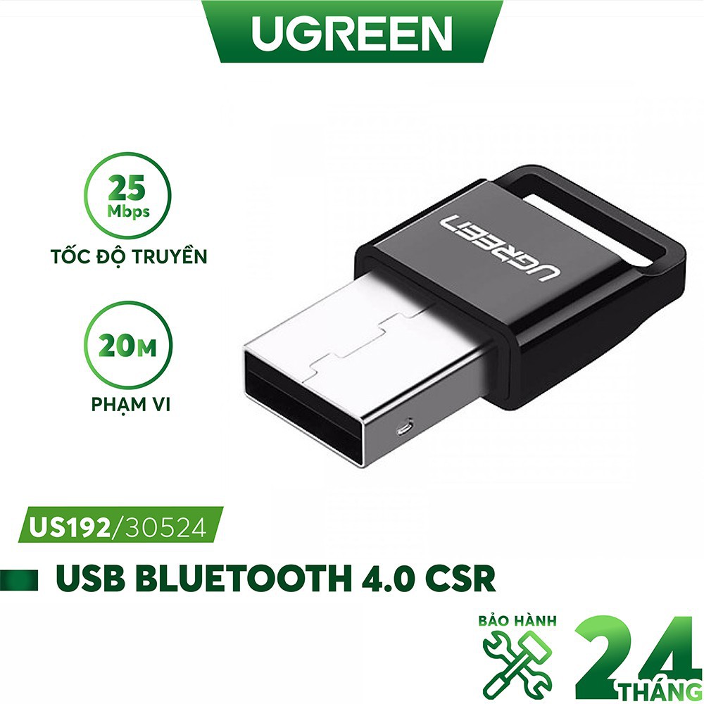 [CHÍNH HÃNG] Thiết bị USB thu Bluetooth 4.0 dùng trên máy tính và laptop UGREEN US192