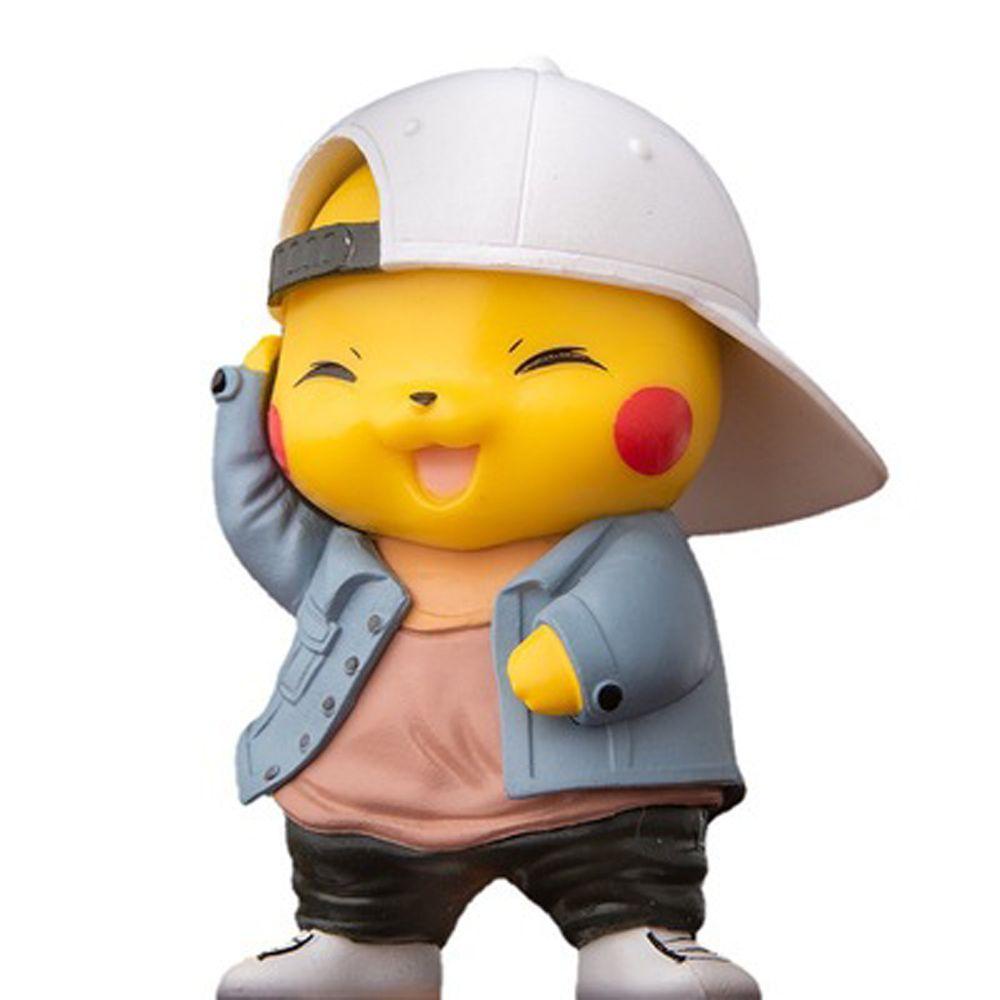 Mô Hình Nhân Vật Pikachu Mặc Đồ Denim 8cm Dành Cho Bé