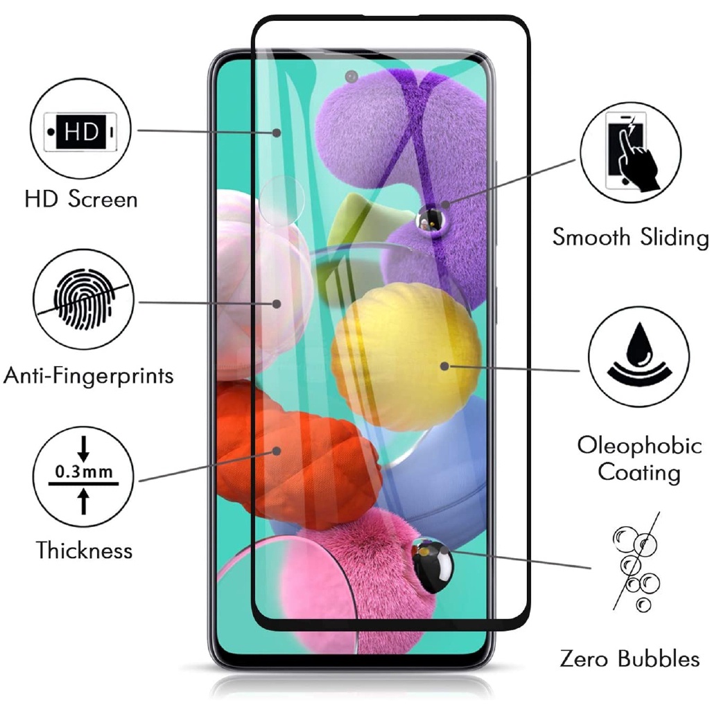 Kính cường lực 9D toàn diện cho Samsung Galaxy M14 M34 M23 M52 M32 M12 M02 M22 M62 F62 A32 M31s M31 M51 M21 M11 A51 A71 5G