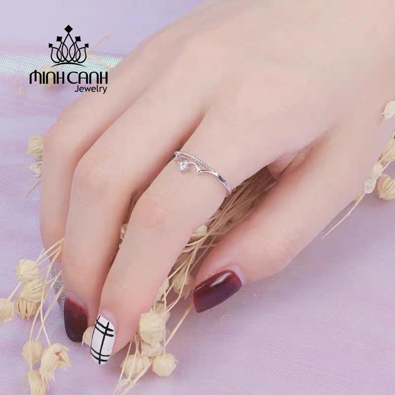 Nhẫn Bạc Vương Miện Viên Đá Nhỏ Minh Canh Jewelry